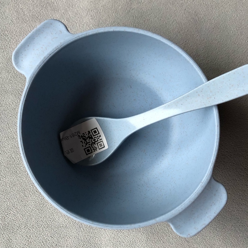 Eco~Friendly Bowl and Spoon Set ~ Baby Toddler Feeding ~ Blue ~ Brand New!
